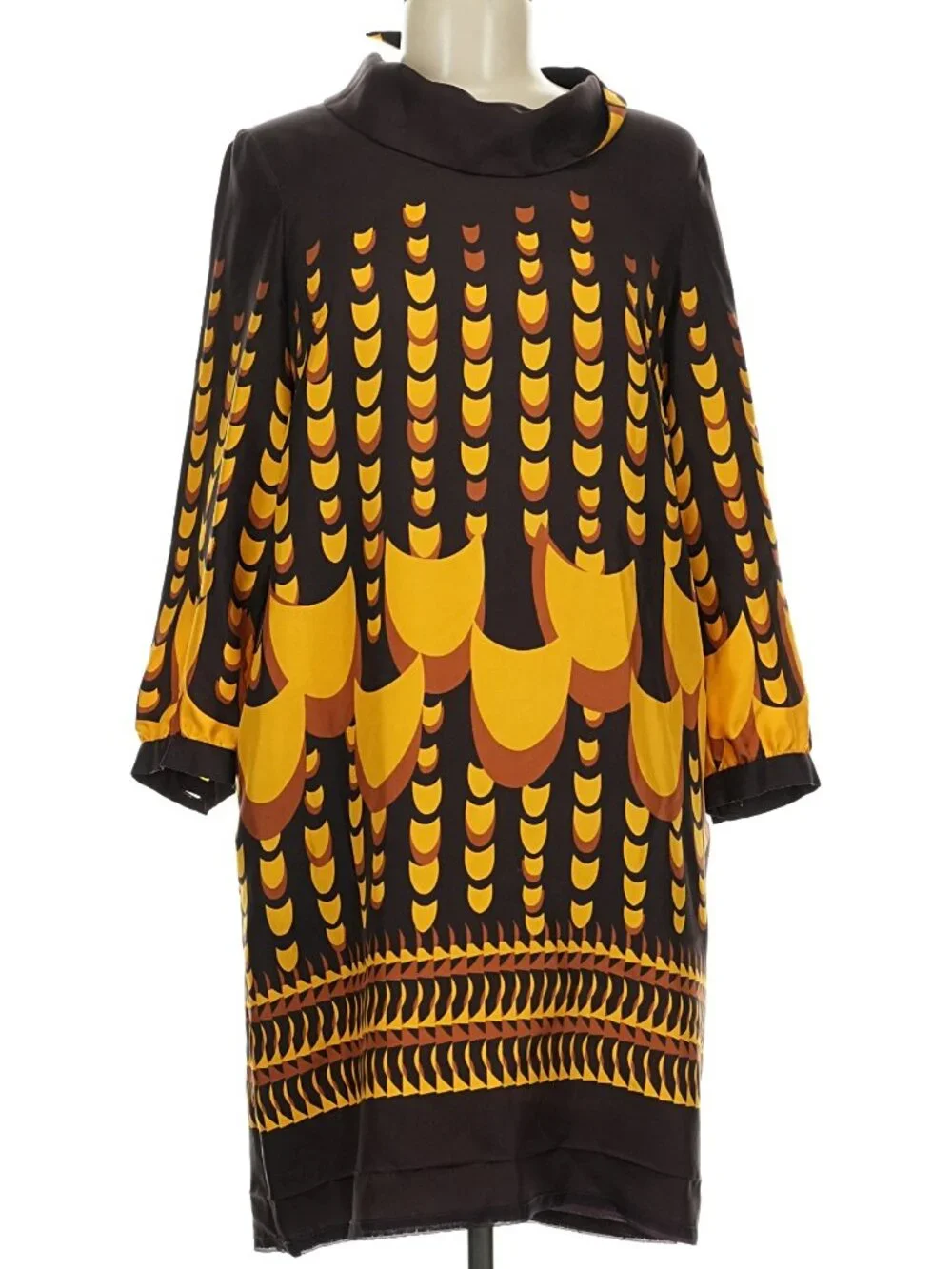 J. Crew Collection Italian Deco Print Rollneck Silk Dress 6 | $350 Fall 2008